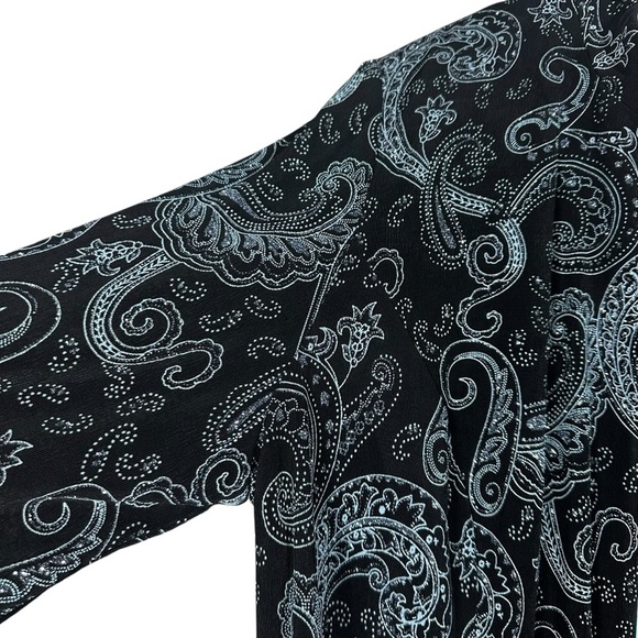 Alex Evenings 2X Black Paisley 2pc Jacket Tank Set Plus Formal Glitter - Picture 5 of 13